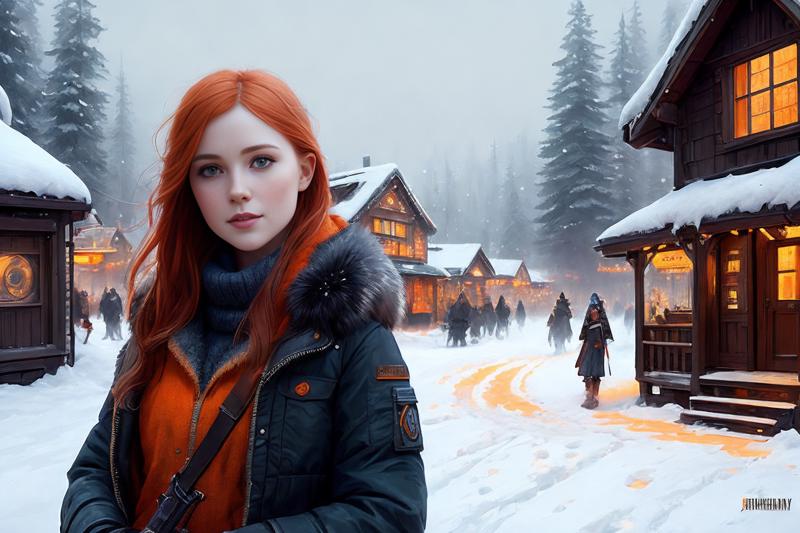 00025-848297891-Jia Lissa, freckles, blue eyes, big eyes, long straight (orange red) hair, (cheeky smile), team with husky on background_winter.png